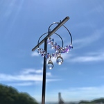 再販♡ 紫陽花カラー サージカルステンレス  チェコビーズのフープピアス