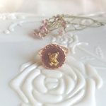 ♡再販④♡ vintage bear ring まんまるくまさんリング A (ミルクティーカラー・約9～10号のフリーサイズ)