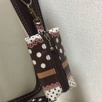 オーダー頂いた方専用☆キッズケータイも入る☆チョコ色レース柄ランドセル用キーケース