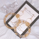 【A-346-b】金箔ver.♡アクリルリング*.+゜透明感♡ピアス