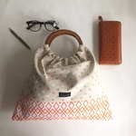 【Sale！5/24まで】まるい持ち手のレトロバッグ(beige x dot)