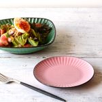 【新作】《窯元価格でお買い得 》しのぎ彫り 取り皿 5寸　15㎝（ピンク）/r89pi