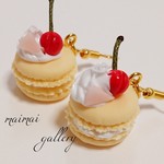 ミルキーオレンジマカロン♡ピアス イヤリング フェイクスイーツ