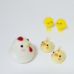 【lo様ご依頼品】ちょこんと  とりさん親子🐔🐤🐤