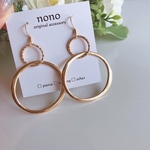ダブルリング大ぶりピアス(イヤリング)/サージカルステンレス nonoacs