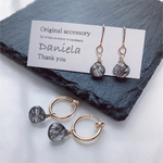 天然石ブラックルチルのピアス✳︎M size