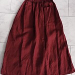 サルエルパンツ　リネン　レッド　スカートタイプ　　