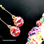 【人気♡レッド✨片耳販売‼️】水風船ヨーヨーピアス、イヤリング、ノンホールピアス、サージカルステンレスピアス、夏祭り、浴衣、夏、祭り、夏の新作デー