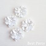10pcs フラワーカボション シェルホワイト
