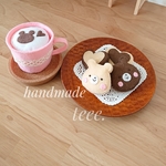 フェルト ままごと /くまさんとハートのクッキー&ホットミルクset