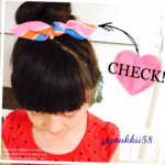 【送料無料】ニットタイリボンのヘアゴム　元気　ビタミンカラー
