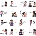 black LINEスタンプ 16個 