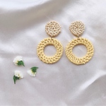 ナチュラルラタン×イエローラタンのピアス♡
