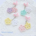 [お花が選べる]タティングレース☆キッズ用☆ゆらゆらお花のイヤリング