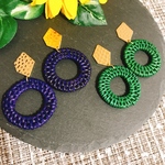 夏 ☆ラタン×ゴールド  ピアス イヤリング