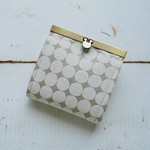 白ドット柄ミニ財布 直線口金