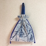 【SALE】巾着 巾着バッグ 浴衣 ◎ ハンドメイド 浴衣リメイク 麦柄
