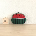 スイカのがま口ポーチ