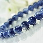 【Bさまのお品】◆希少石◆デュモルチェライトインクォーツ◆7㎜◆A9◆蒼い美しい花を咲かせる神秘水晶◆
