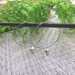 淡水パールフープピアス