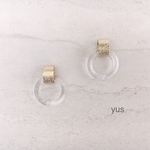 再販☆涼しげクリアフープ×ゴールド☆ピアス/イヤリング