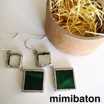 【新作】 mimibaton ステンドグラス♡シルバーピアス