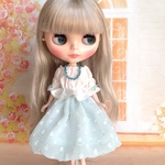 オフショルブラウス 3点セット  ミント  1/6ドール用