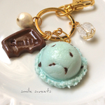再販ミントチョコアイスが主役のキーホルダー♡（チョコミント）