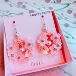 耳元に小さな桜リース♡ピンクイエロー♡イヤリングorピアス