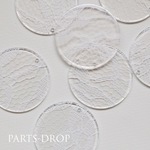 再販2(( 4pcs )) 35mm  大ぶりラウンドチャーム レース柄ホワイト〔CH-075CL〕