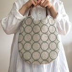 oval bag *⚮* ミナペルホネンファブリック tambourine生地 グリーン色 *⚮*