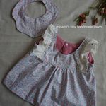 ♥SALE♥　♥おまけのスタイ付き♥　お値下げ品2200→1500円　　ベビー服　ギャザーワンピース　花柄　薄ピンク　80サイズ