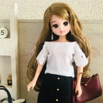 リカちゃん服♡袖レース白カットソー♡単品♡リアルクローズ  