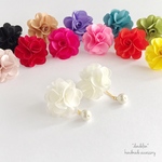 2way♡選べる12色♡サテンフラワーコットンパールピアス