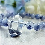 【Fさまのお品】 ◆希少石◆デュモルチェライトインクォーツ◆ルースが目を惹くレアなデザイン◆A14◆蒼い美しい花を咲かせる神秘水晶◆