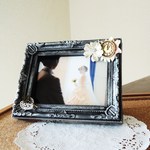 ご結婚式に　小さな写真立て　＜２０８＞　鍵と時計