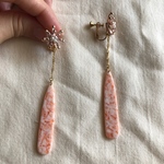 （オーダー品）ピンクゴールドフラワーイヤリング