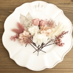 ヘッドドレス♡髪飾り くすみピンク❁︎ヌードピンク* プリザーブドフラワー   ドライフラワー　結婚式　成人式　卒業式