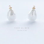 【4個 21×14mm】ファセット ドロップ  パール アクリル チャーム   