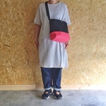 6号帆布ショルダーバッグM BlkSPnk