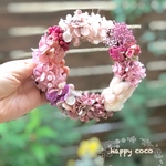 【再販】   〜紫陽花〜mini リース  pink