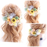 nukunuku18様専用ページ♡【ひまわり入荷】オレンジ×グリーンー×ひまわり ヘアアクセ