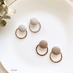 夏のリネン×フープのピアス・イヤリング 2WAY