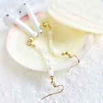 PodsTail ピアス Luxury (14KGF/マザーオブパール)☆Airpods落下防止☆