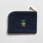 刺繍 カードケース 雨宿り かえる