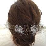 ゴールド ・ホワイト かすみ草髪飾り