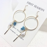 ターコイズとパールとスティック ピアス☆イヤリング  