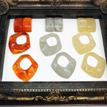送料無料／3色カボション＆菱形パーツ  12pcs  AK628番