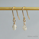 No.1401 ○* ミニ ダイヤモンド 原石 18金 ゴールド ピアス S ○* 天然石 シンプル K18 ミニ ダイアモンド フックピアス 4月の誕生石 blancmille