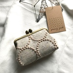 再販✨カードケースに♪ピンクベージュのタンバリンでマチありがま口✨ミナペルホネンの生地を使用して